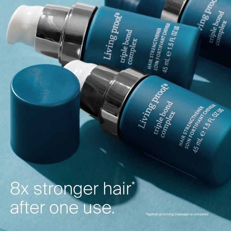Living Proof Triple Bond Complex | weekly leave-in treatment | hair mask | savior | 8x stronger | resist future damage | luxurious blend | softness | smoothness | radiant shine.