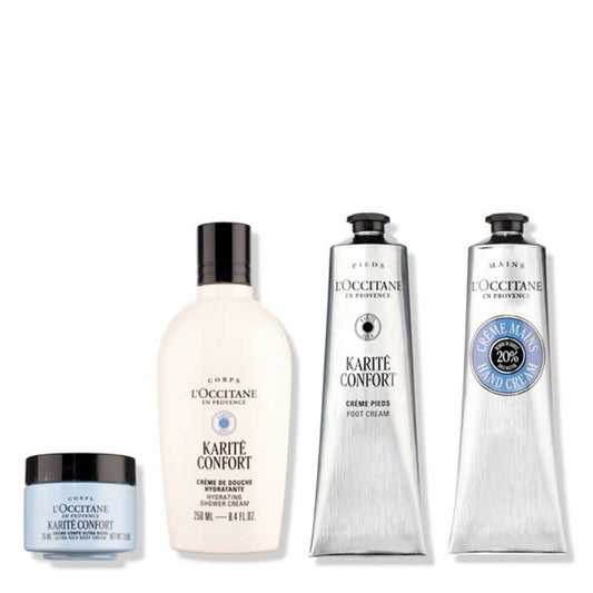 L'Occitane Shea Butter Body Collection Products White Background