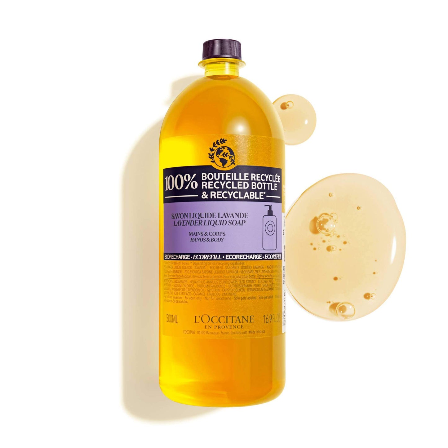 L'Occitane, L'Occitane Shea Lavender Hands & Body Liquid Soap, Biodegradable Soap Packaging