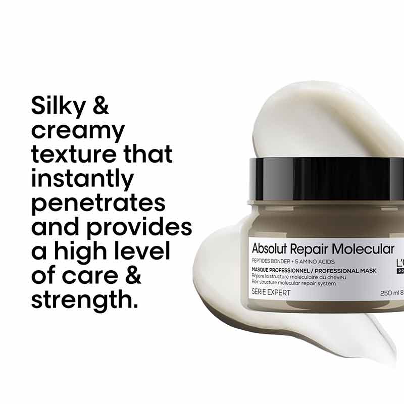 L'Oréal Professionnel Absolut Repair Molecular Rinse Off Hair Mask, lightweight hair mask, hair strengthening mask,