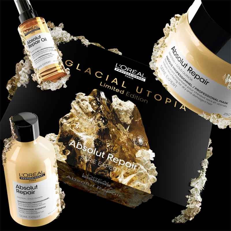 L'Oreal Professionnel Absolut Repair Gift Set, repairing shampoo, hair mask for damaged hair, Hair oil, Christmas gift sets