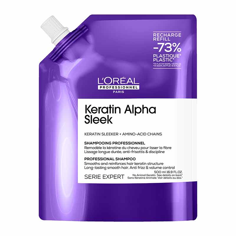 L'Oréal Professionnel Keratin Alpha Sleek Shampoo 500ml Refill Pouch