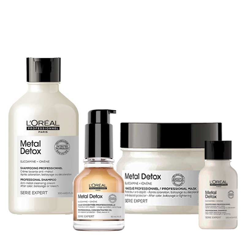 L'Oréal Professionnel Metal Detox Complete Collection, metal detox range, professional haircare for coloured hair