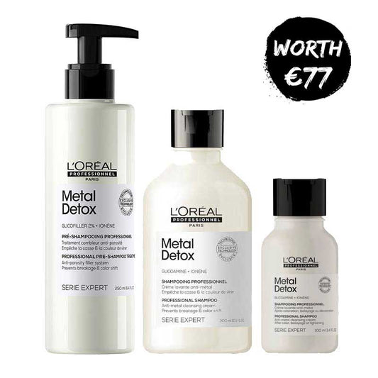 L'Oreal Professionnel Metal Detox Pre-Shampoo, Shampoo & Mini Shampoo Bundle