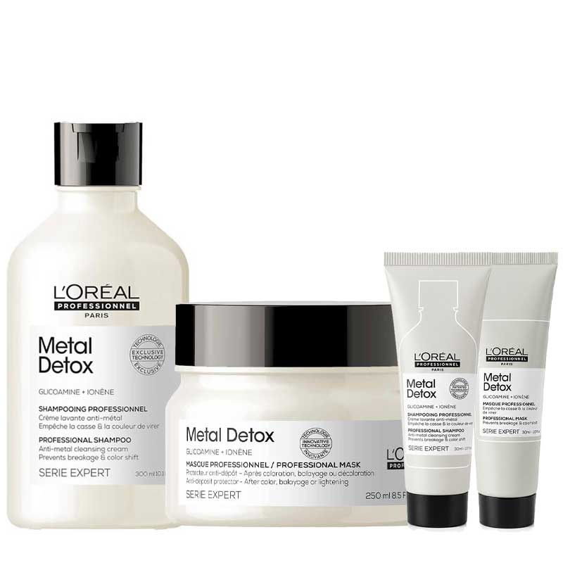 L’Oréal Professionnel Metal Detox Shampoo & Mask Home & Away Bundle