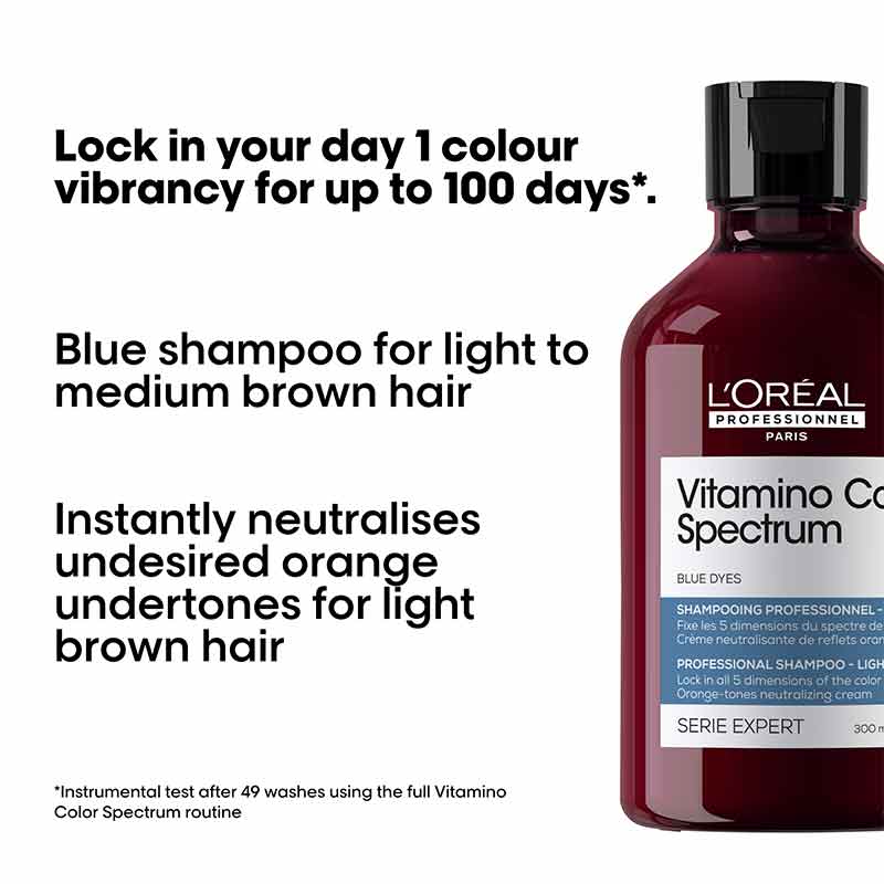 L'Oréal Professionnel, L'Oréal Professionnel Vitamino Color Spectrum Blue Tinted Shampoo for Light Brown Coloured Hair, Shampoo For Light Brown Hair