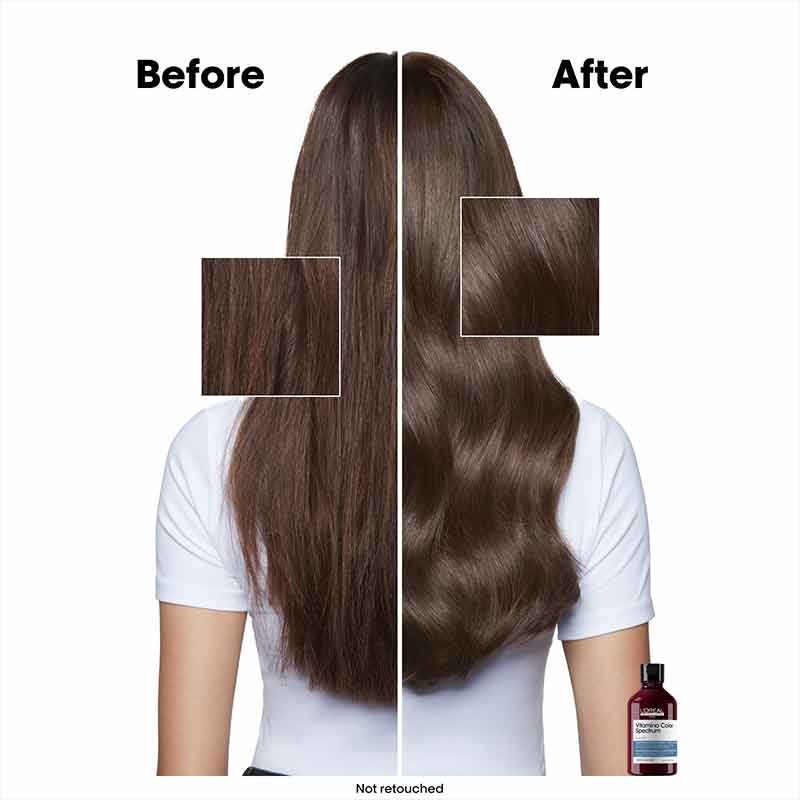 L'Oréal Professionnel, L'Oréal Professionnel Vitamino Color Spectrum Blue Tinted Shampoo for Light Brown Coloured Hair, Before And After Brown Hair Treatment