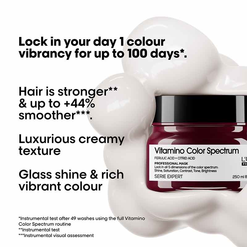 L'Oréal Professionnel Vitamino Color Spectrum Rinse Off Hair Mask, hair mask for dull hair, colour fade haircare