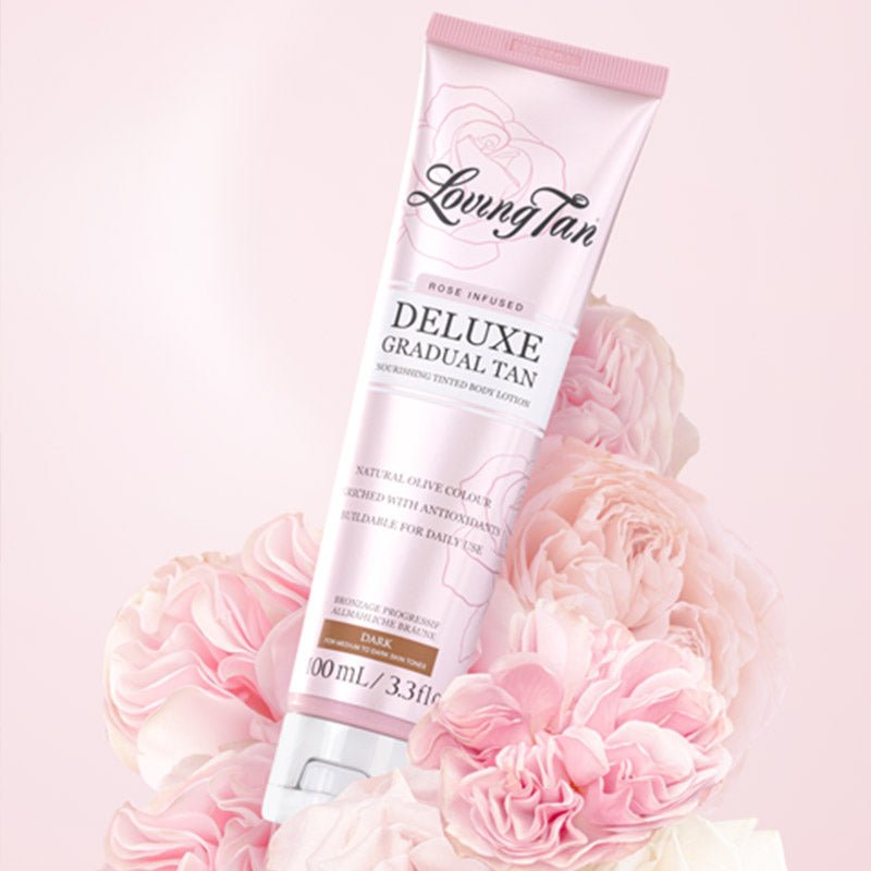Loving Tan Deluxe Gradual Tan Dark Rose | fake tan | dark fake tan | gradual tan | tanning lotions | loving tan dark tanner
