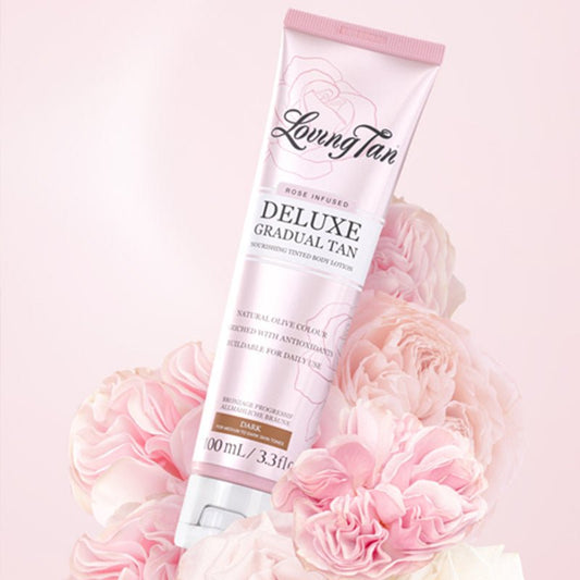 Loving Tan Deluxe Gradual Tan Dark Rose | fake tan | dark fake tan | gradual tan | tanning lotions | loving tan dark tanner