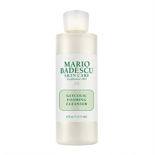 Mario Badescu, Mario Badescu Glycolic Foaming Cleanser for acne prone skin, Glycolic acid foaming face cleanser for radiant skin, Gentle exfoliating face wash, Brightening face cleanser with glycolic acid, Best foaming cleanser for oily and combination skin
These cover a range of potential keywords related to the product’s benefits and target audience. Let me know if you’d li