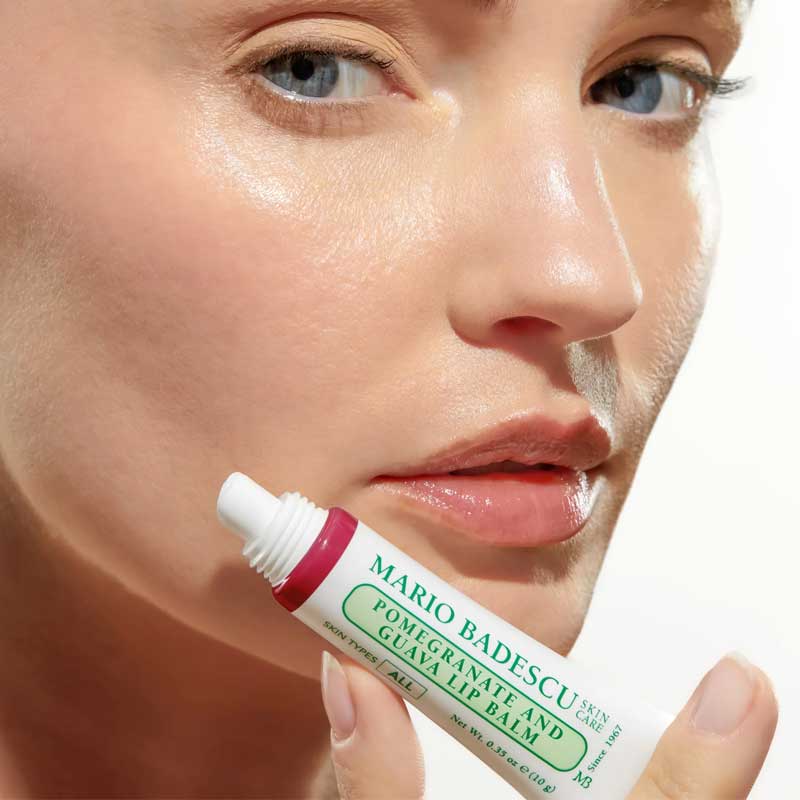 Mario Badescu Pomegranate and Guava Lip Balm Model Lips