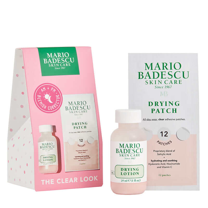 Mario Badescu The Clear Look Gift Set, Drying Lotion, Drying Patch, skincare for acne