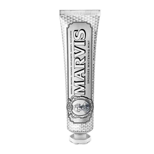 Marvis | Smokers | Whitening | Mint | creamy | toothpaste | freshen | whiten | cleanse | Italian | refreshing | flavour | rich formula | gentle | remove strains | prevent tooth decay | remove plaque | flavour
