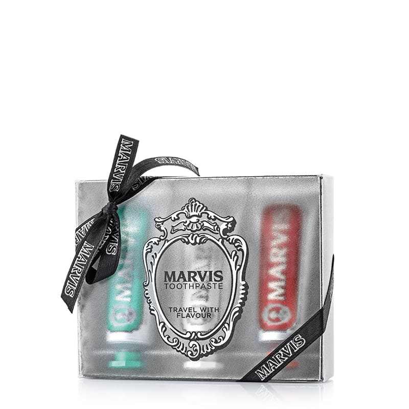 Marvis | Toothpaste | Travel | Trio | Gift Set | unique flavor | Classic Mint | Cinnamon Mint | Whitening Mint | oral care routine | fresh | healthy smile