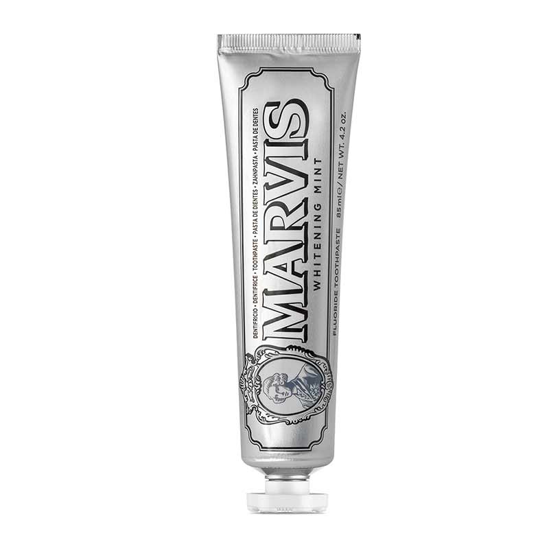 Marvis | Whitening | Mint | Toothpaste | cleaning | whitening | lifts stains | freshens breath | intense mint flavour | refreshing | strengthen | enamel | reduces tooth decay | oral health | Italian | whiter smile