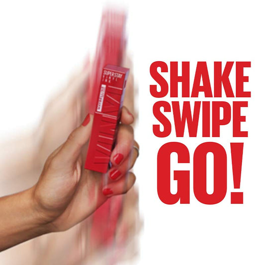 Maybelline SuperStay Vinyl Ink Liquid Lipstick | shake lipstick | shake swipe go