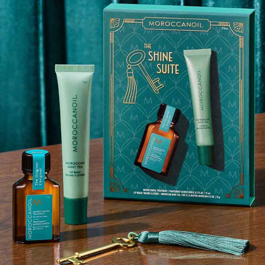 Moroccanoil Treatment 15ml & Moroccan Mint Tea Lip Balm Stocking Filler Stylised Image