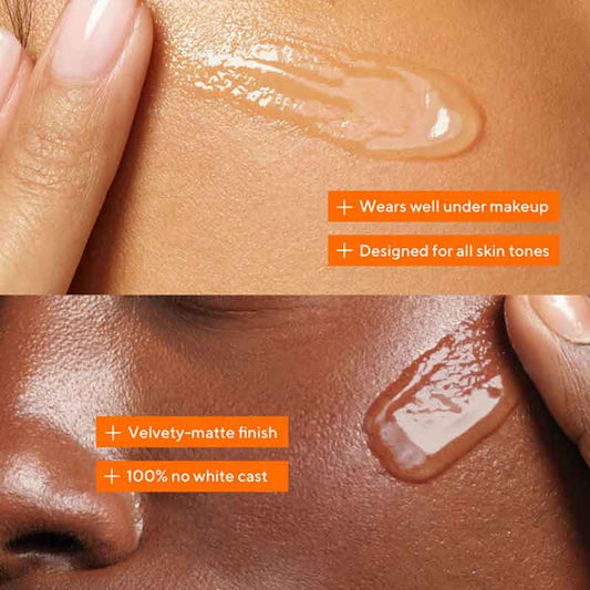 Murad Environmental Shield Mutli-Vitamin Clear Coat Broad Spectrum SPF 50 Texture on skin types