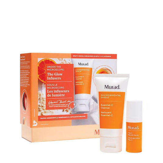 Murad | The Glow Infusers | Christmas | Gift Set | cleanser | Vita-C | Glycolic Serum | bright skin | super duo | helps | dark spots | radiance | bright | glowing skin | Winter