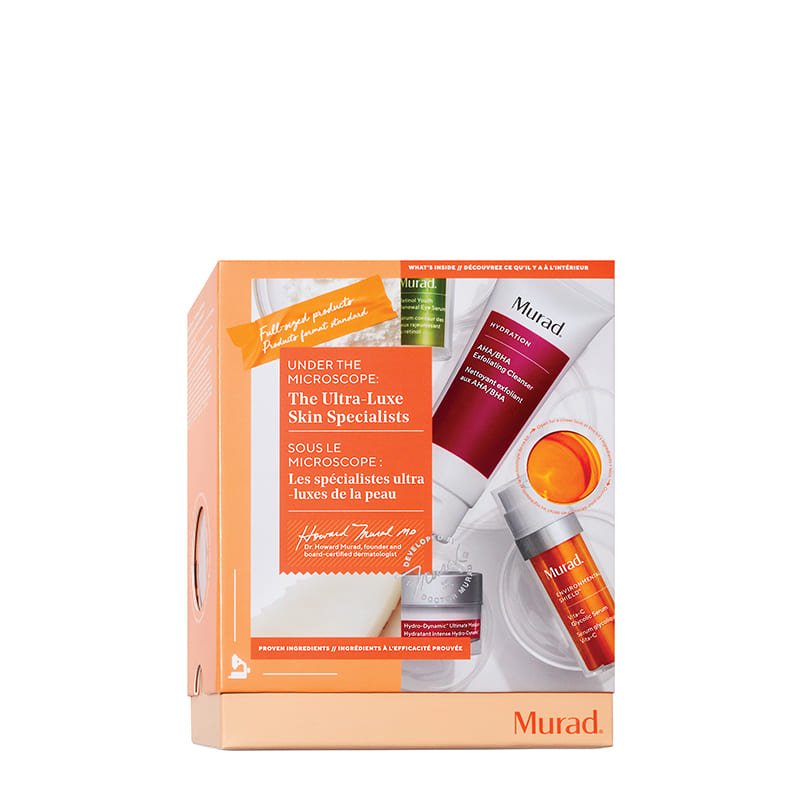 Murad | Ultra-Luxe | Skin Specialists | Gift Set | top-sellers | ultimate | skincare routine | AHA/BHA | Exfoliating Cleanser | Vita-C | Glycolic | Serum | Retinol | Youth | Renewal | Eye Cream | Hydro-Dynamic | Ultimate Moisture