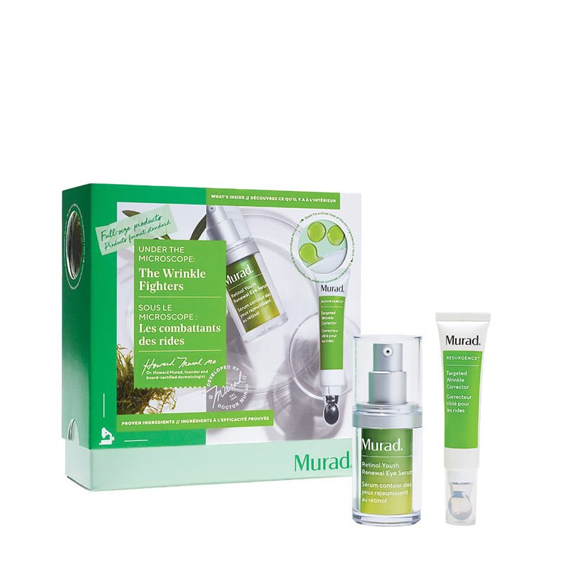 Murad | The Wrinkle Fighters | Christmas | Gift Set | powerful | wrinkle-busting | anti-aging | Targeted Wrinkle Corrector | Retinol | Youth Eye Serum | skincare routine | wrinkles | instant | magic