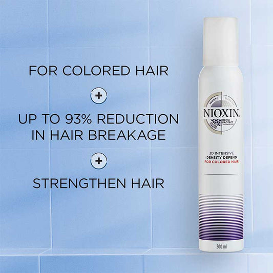 Nioxin | 3D Intensive | Density | Defend Mousse | Coloured Hair | hair breakage | mousse | hair strengthening | styling | broken hair | strengthen | leave-on