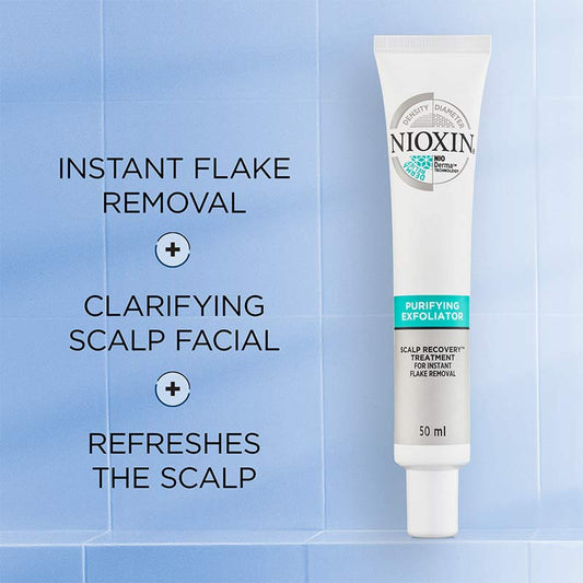 Nioxin | Scalp | Recovery | Purifying | Exfoliator | professional grade | anti-dandruff | cleanses | soothes | flake-free | dermatologically tested | treatment | reduces flaking | scalp irritation | nourishing