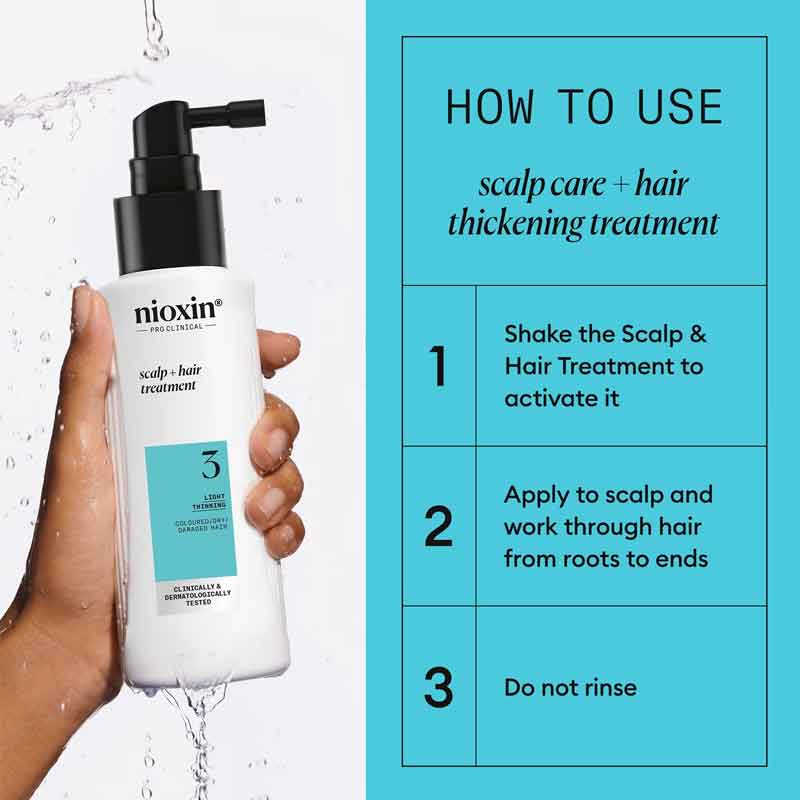 Nioxin System 3 Scalp & Hair Treatment, hair thickening treatment, haircare for thin hair