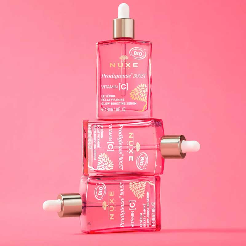 NUXE Prodigieuse® Boost Vitamin C Glow-Boosting Serum | ultra | lightweight | premium | quickly | smoothes | brightens | skin | stable | Vitamin C | optimum | efficiency | 3 drops