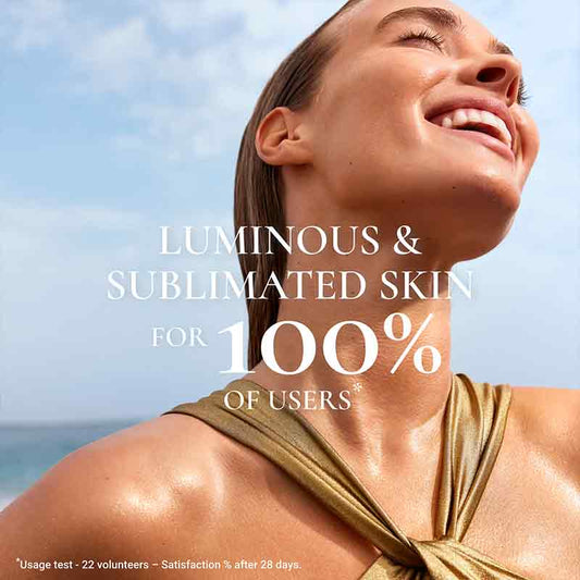 NUXE Sun Oil Gold Shimmery High Protection SPF 50 Satisfaction Test, shimmering body oil