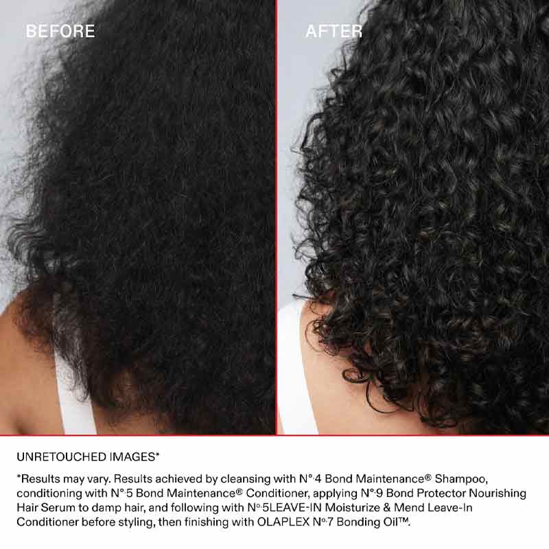 Olaplex No.5 Moisturise & Mend Leave-In Conditioner Before & After on Curly hair