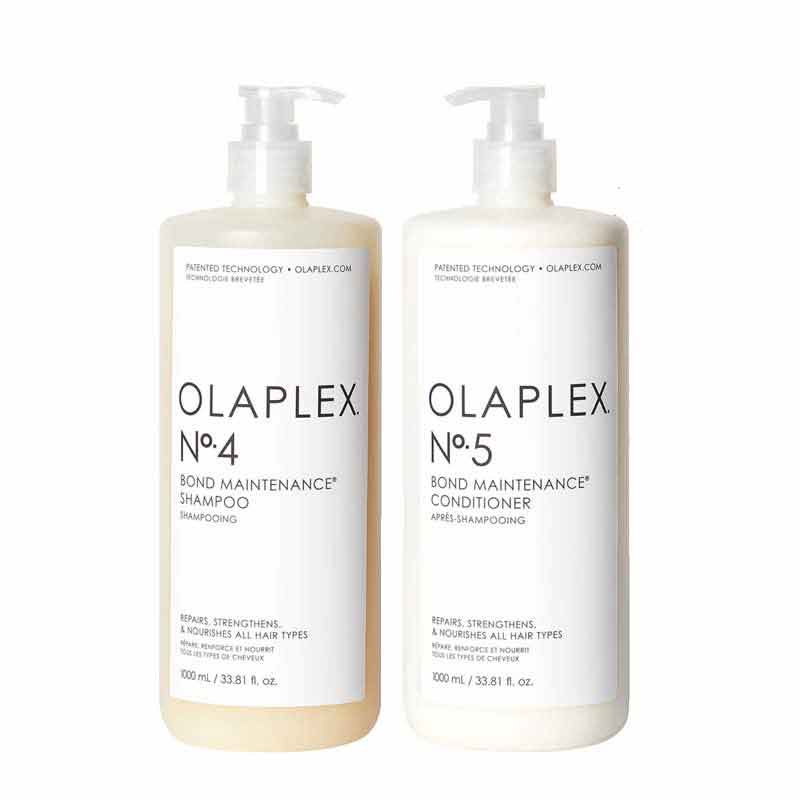 Olaplex Shampoo & Conditioner Supersize Duo, haircare for damaged hair, Olaplex No.4, Olaplex No. 5, 1 Litre Olaplex