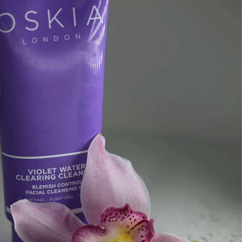 Oskia London | Violet Water Clearing Cleanser Blemish Control Facial Cleansing Gel | Bright Skin | Exfoliating Cleanser | Salicylic Acid
