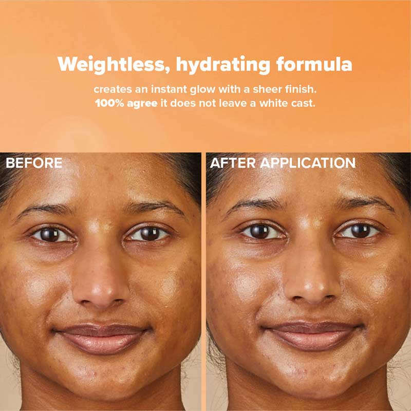 Paula's Choice | 5% Vitamin C Sheer Moisturiser SPF50 | facial moisturiser | skin treatment | SPF 50 sun protection | multi-benefit product | 5% vitamin C | acetyl zingerone | algae-derived amino acids | weightless formula | sheer formula | broad-spectrum SPF 50 | brightens skin | hydrates skin | no white-cast | all skin types | all skin tones | all skin shades | protects against sun damage | minimises discolouration | prevents dark spots