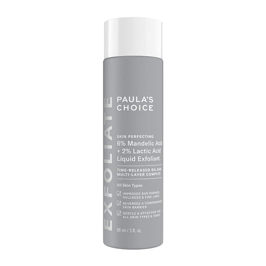 Paula's Choice Skin Perfecting 6% Mandelic Acid + 2% Lactic Acid Liquid Exfoliant | #1 Exfoliation Experts | Innovative Formula | Gentle yet Effective Exfoliation | Time-Released 8% AHA Multi-Layer Complex | Improves Radiance, Softens Texture | Promotes Healthier Skin Turnover | Youthful Glow