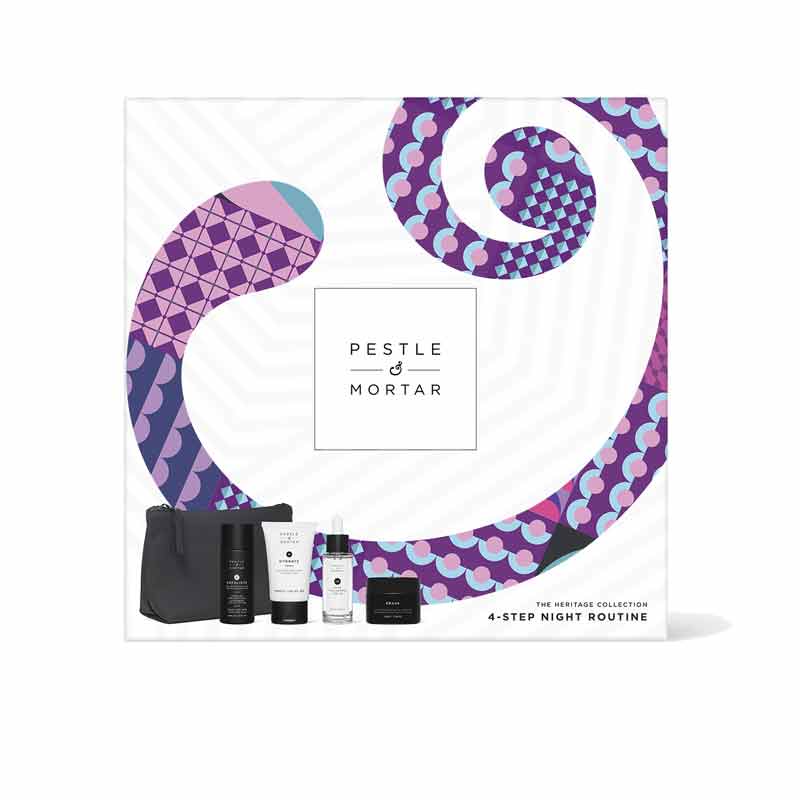Pestle & Mortar 4 Step Night Routine Gift Set, skincare gift set, night time skincare routine,