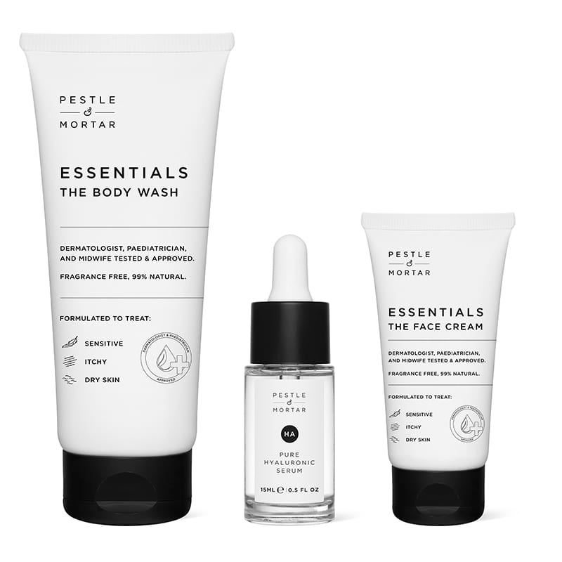 Pestle & Mortar A Gift For Him | Pure Hyaluronic Serum | The Body Wash | The Face Cream