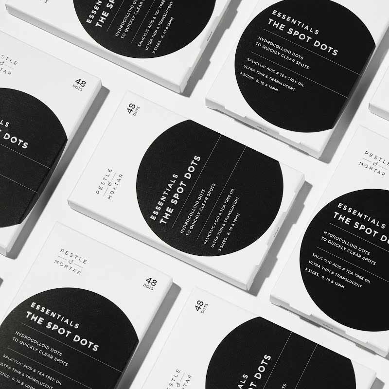 Pestle & Mortar Essentials The Spot Dots | spot-zapping | hydrocolloid dots | clearer skin | blemish-free skin | overnight treatment | accelerated healing | skin-friendly.
