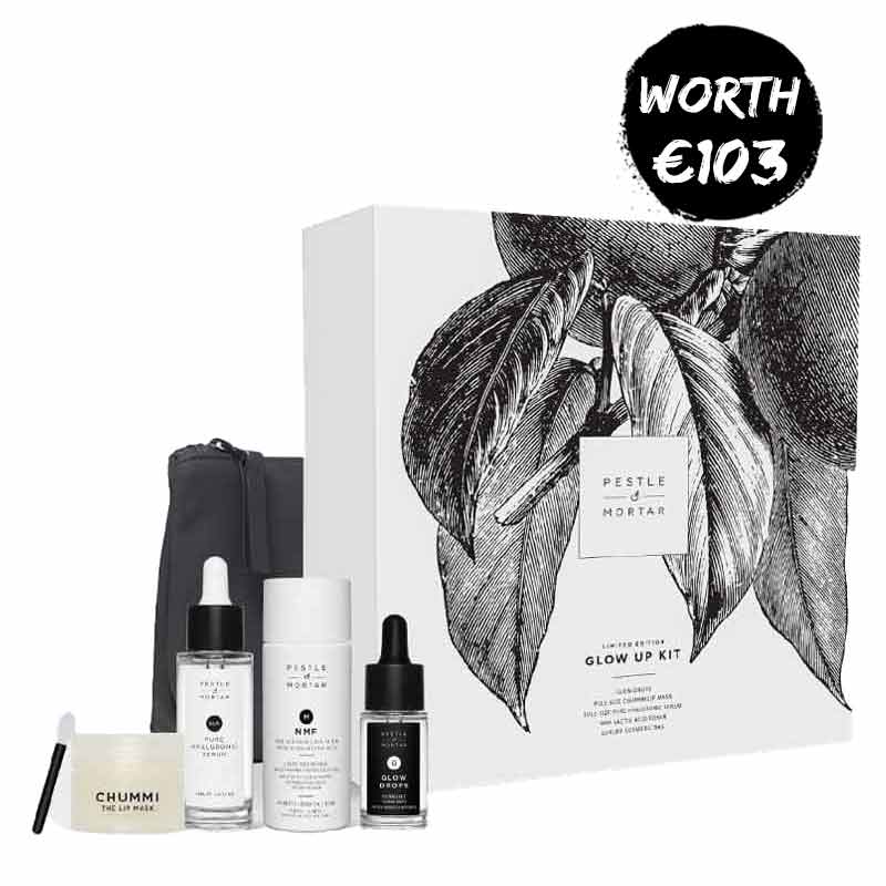 Pestle & Mortar Glow Up Kit, hyaluronic acid serum, skincare set, Pestle & Mortar gifts