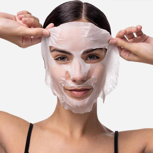 Pestle & Mortar Pure Hyaluronic Acid Sheet Mask On model