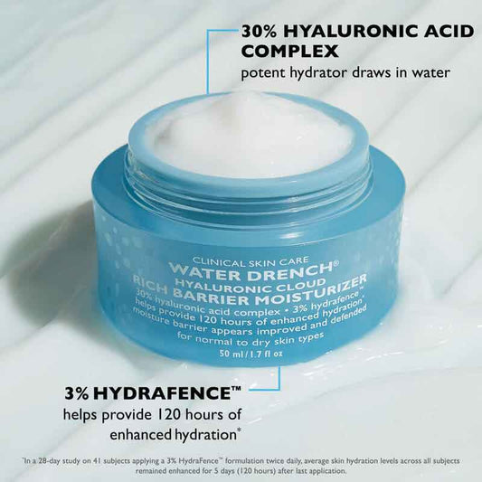 Peter Thomas Roth Water Drench Hyaluronic Cloud Rich Barrier Moisturiser, hyaluronic acid cream,