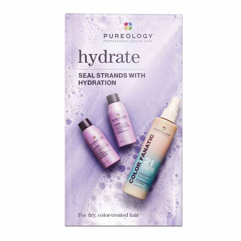 Pureology Hydrate Discovery Set for Dry, Coloured Hair, professional haircare gift set, Pureology Hydrate Shampoo & conditioner