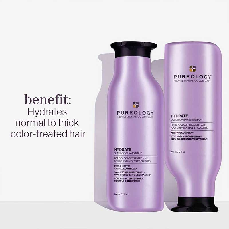 Pureology Hydrate Shampoo and Conditioner Benefits for dry hair, hydrating shampoo