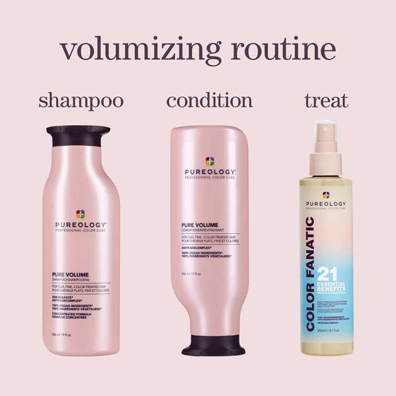 Pureology Pure Volume Shampoo and Conditioner for volumising fine or flat hair, haircare routine for volume