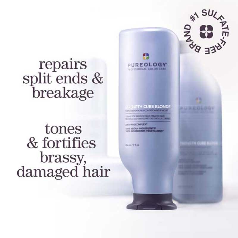 Pureology Strength Cure Blonde Purple Conditioner, repairing conditioner for damaged blonde hair