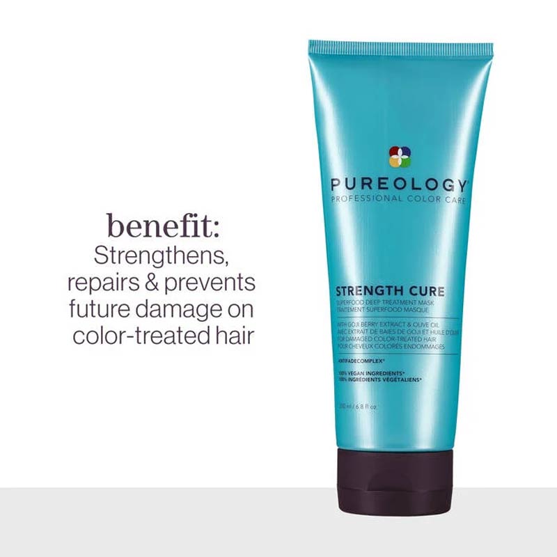 Pureology Strength Cure Superfood Treatment Mask Benefits, hair mask for damaged hair