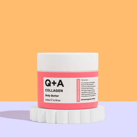 Q+A Collagen Body Butter, skin renewing moisturiser, moisturiser for sensitive skin