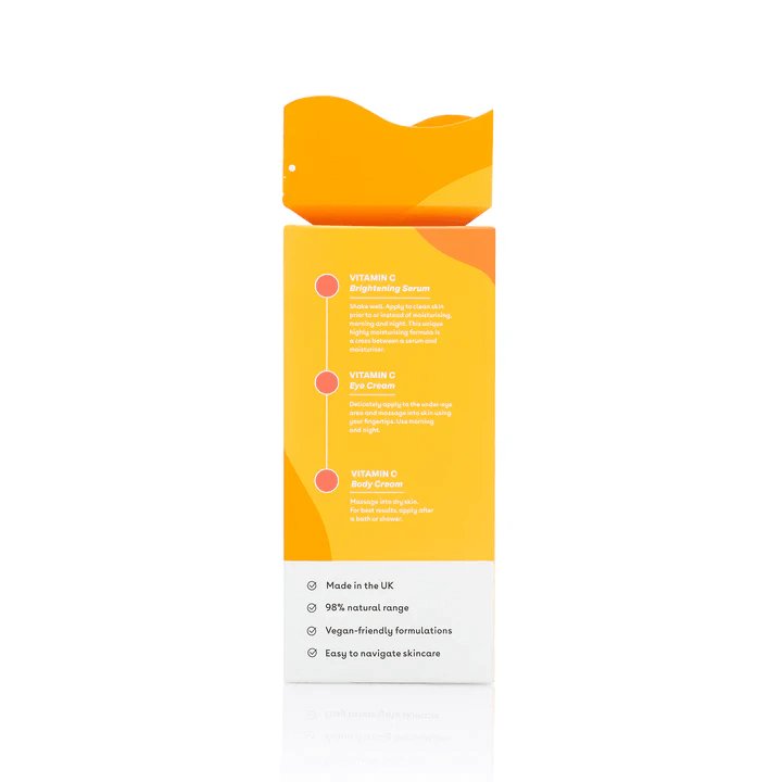 Q+A glow heroes gift set, vitamin C eye cream