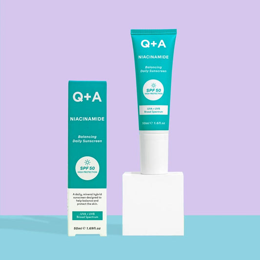 Q+A Niacinamide Balancing Face Sunscreen | SPF 50 | Broad Spectrum | Daily Sunscreen | UVA | UVB Rays